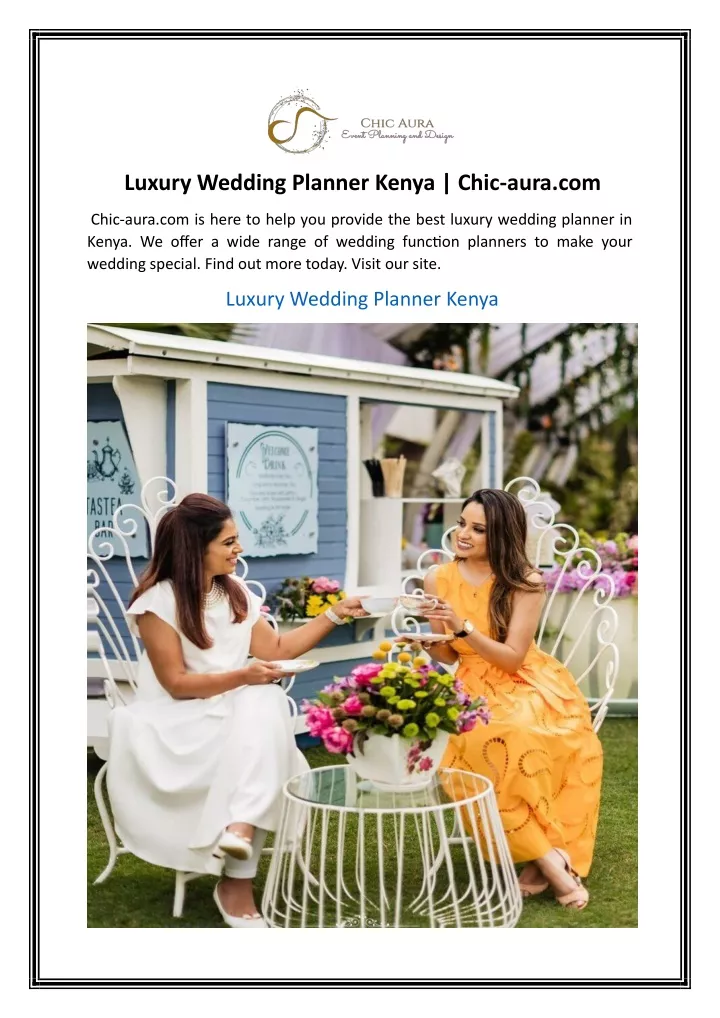 luxury wedding planner kenya chic aura com
