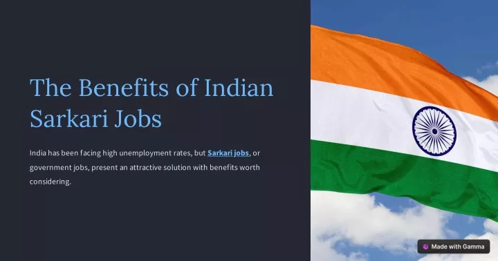 the benefits of indian sarkari jobs