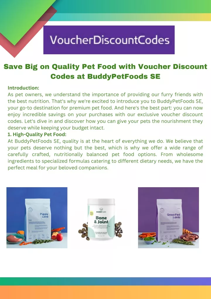 save big on quality pet food with voucher