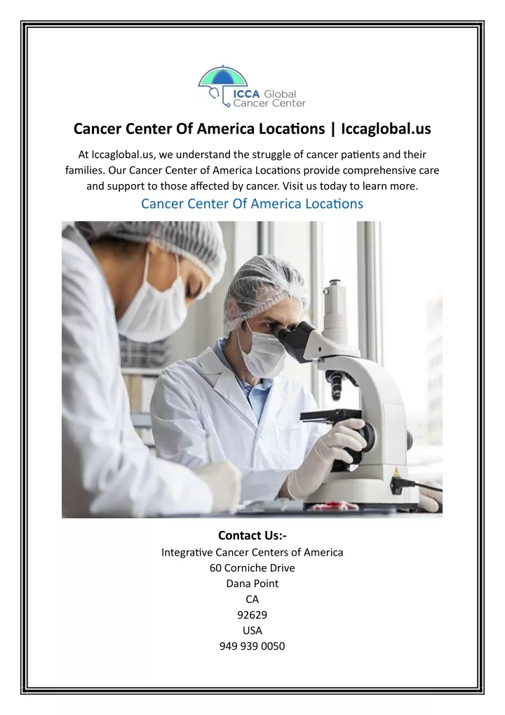 cancer center of america locations iccaglobal us