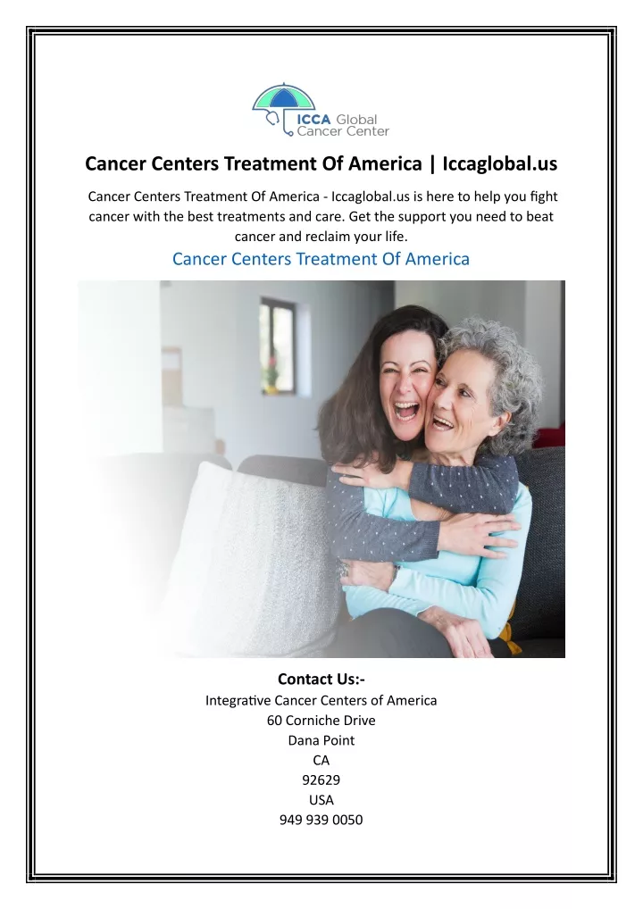 cancer centers treatment of america iccaglobal us