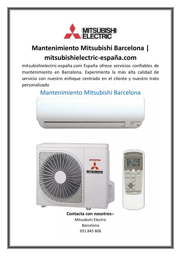 mantenimiento mitsubishi barcelona