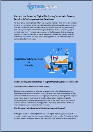 Harness the Power of Digital Marketing Services in Canada