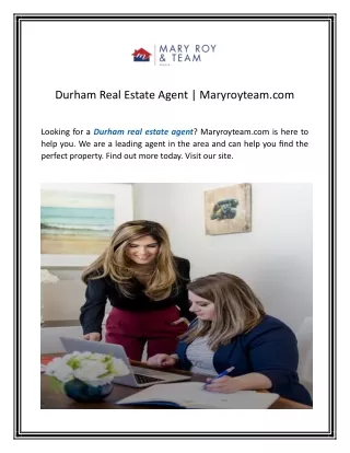 Durham Real Estate Agent | Maryroyteam.com