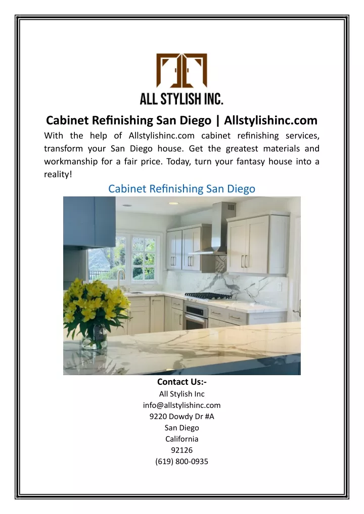 cabinet refinishing san diego allstylishinc