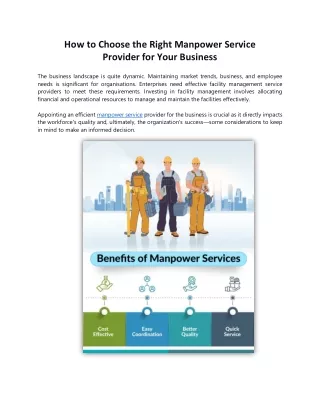 How to Choose the Right Manpower Service Provider for Your Business
