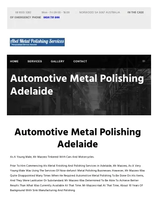 Automotive Metal Polishing In Adelaide
