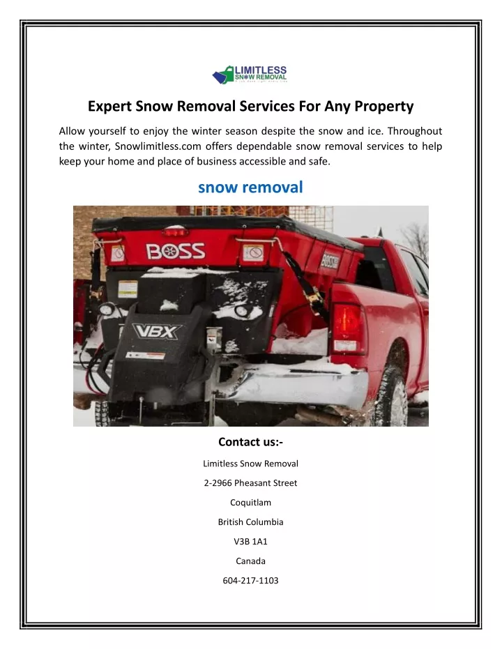 expert snow removal services for any property