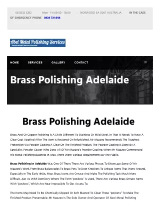 Brass Polishing In Adelaide