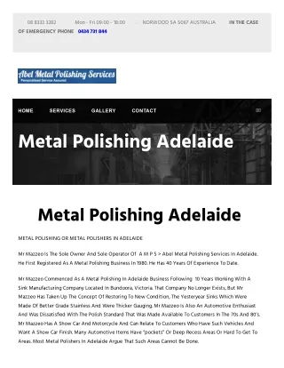 Metal Polishing in Adelaide: How to Choose the Right Service Provider