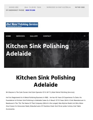 Kitchen Sink Polishing In Adelaide