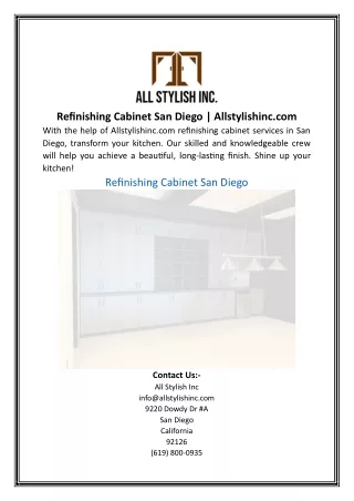 Refinishing Cabinet San Diego Allstylishinc