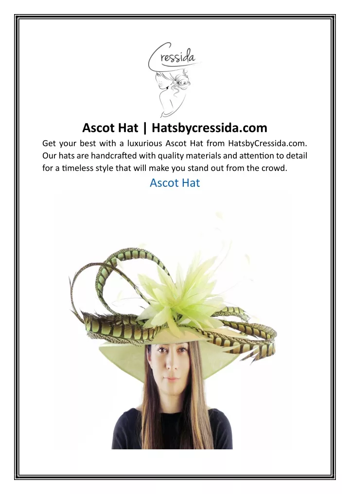 ascot hat hatsbycressida com get your best with