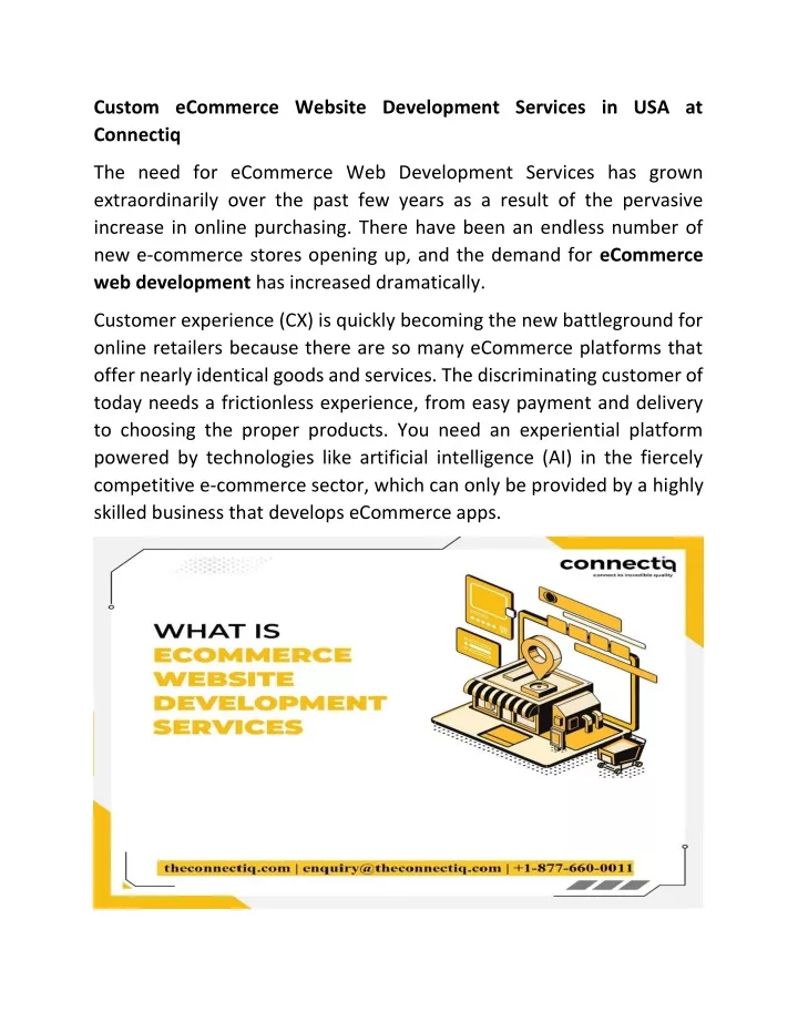 custom ecommerce website development services