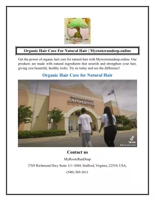 Organic Hair Care For Natural Hair  Myrootzrundeep.online