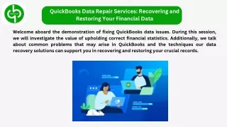 QuickBooks Data Repair Services: Recovering and Restoring Your Financial Data
