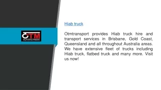 Hiab truck | Otmtransport.com.au