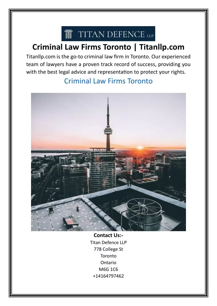 criminal law firms toronto titanllp com titanllp