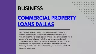 Commercial property loans Dallas