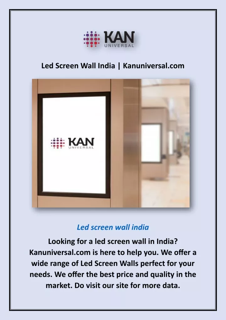 led screen wall india kanuniversal com