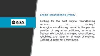 Engine Reconditioning Sydney  Araenginereconditioning.com.au