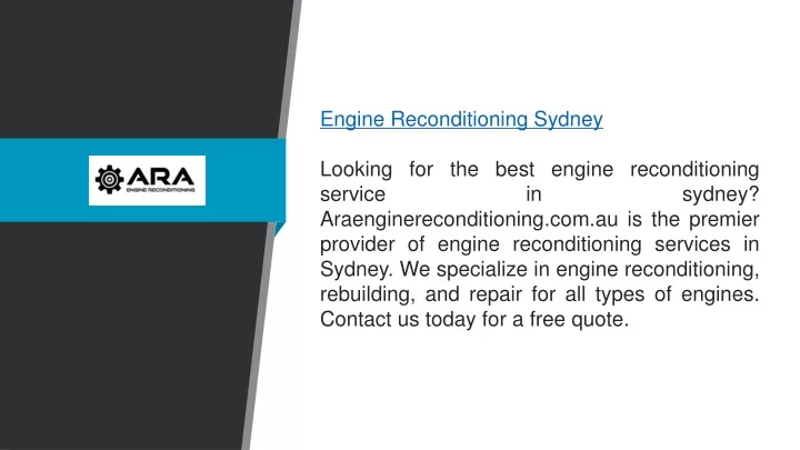 engine reconditioning sydney looking for the best