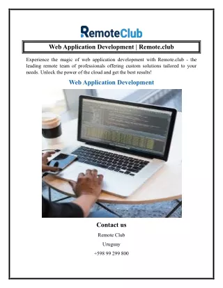 Web Application Development  Remote.club