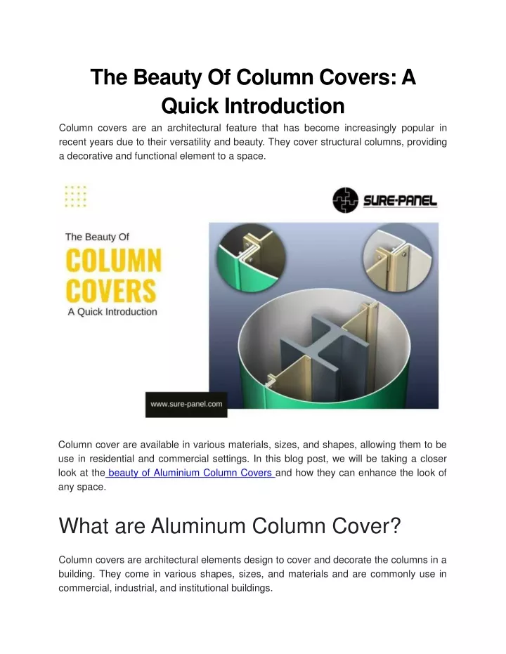 the beauty of column covers a quick introduction