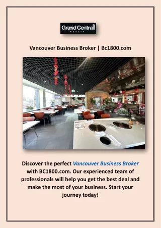 Vancouver Business Broker | Bc1800.com