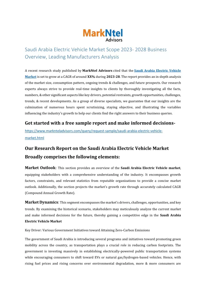 saudi arabia electric vehicle market scope 2023