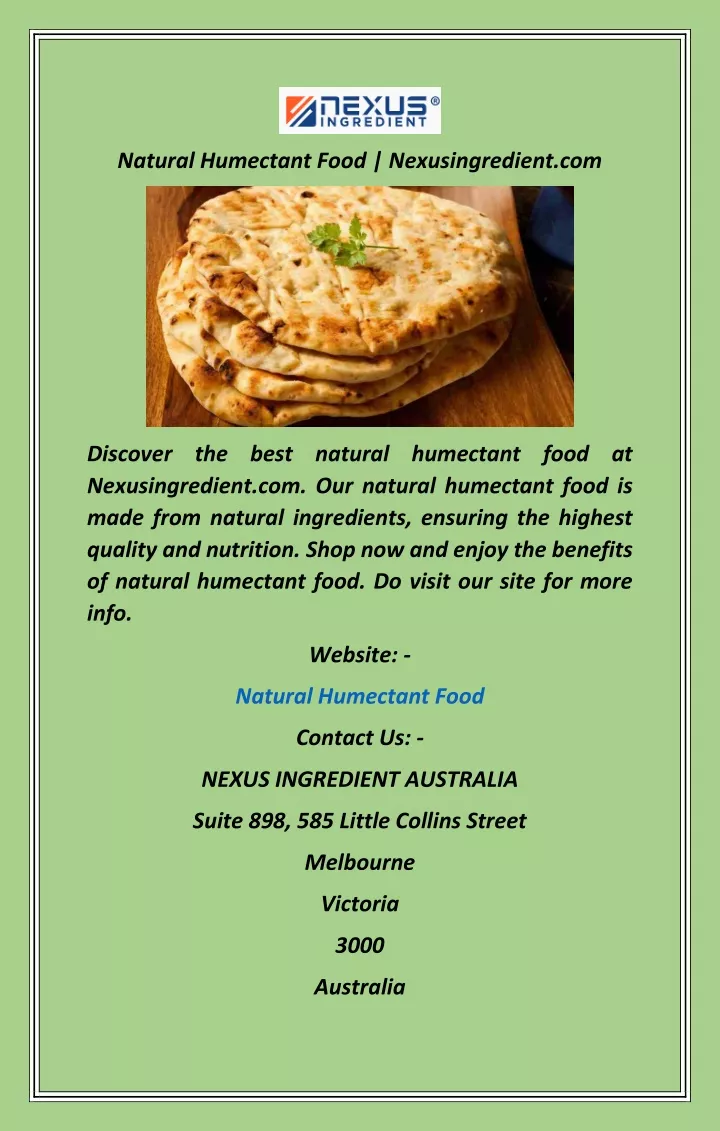 natural humectant food nexusingredient com