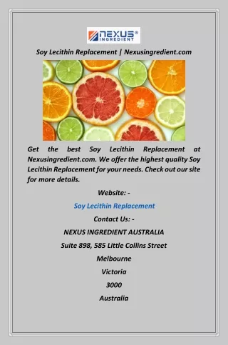 soy lecithin replacement nexusingredient com