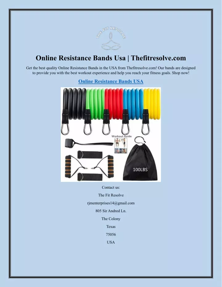 online resistance bands usa thefitresolve com