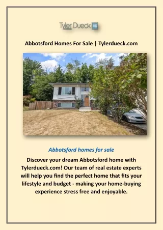 Abbotsford Homes For Sale | Tylerdueck.com