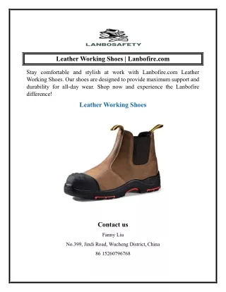 Leather Working Shoes  Lanbofire.com