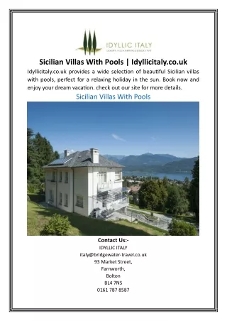 Sicilian Villas With Pools Idyllicitaly.co.uk