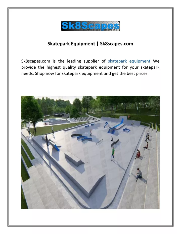 skatepark equipment sk8scapes com