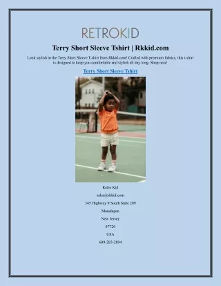 Terry Short Sleeve Tshirt  Rkkid