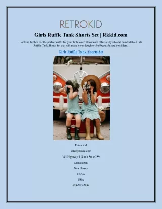 Girls Ruffle Tank Shorts Set  Rkkid