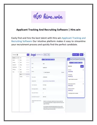 Applicant Tracking And Recruiting Software  Hire.win01
