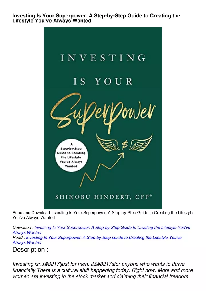 investing is your superpower a step by step guide