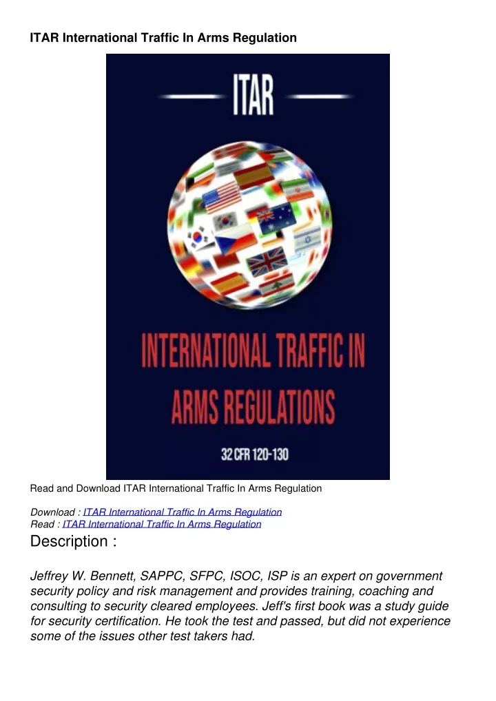 itar international traffic in arms regulation