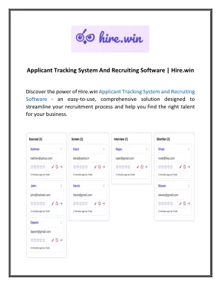 Applicant Tracking System And Recruiting Software  Hire.win 02