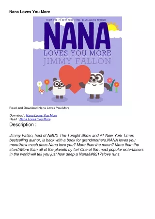 $pdf$/read/download Nana Loves You More