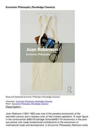 download/pdf Economic Philosophy (Routledge Classics)