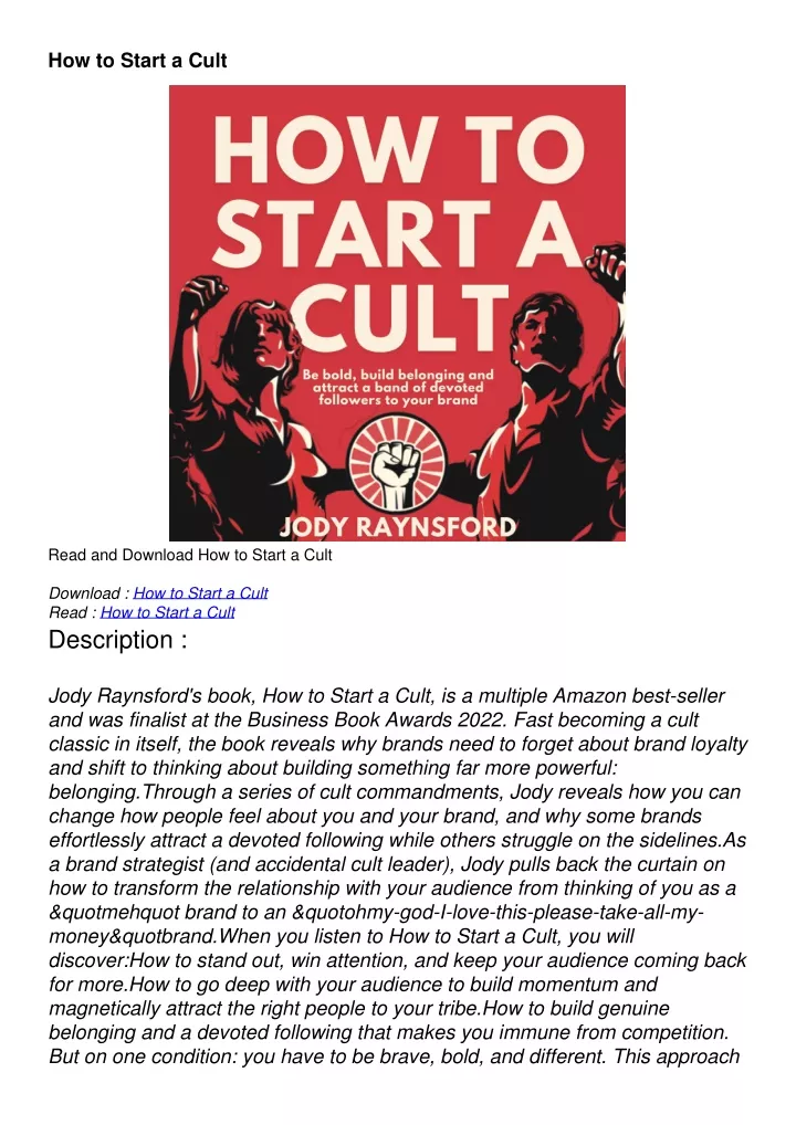 how to start a cult