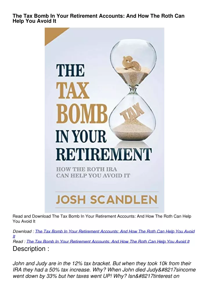 the tax bomb in your retirement accounts