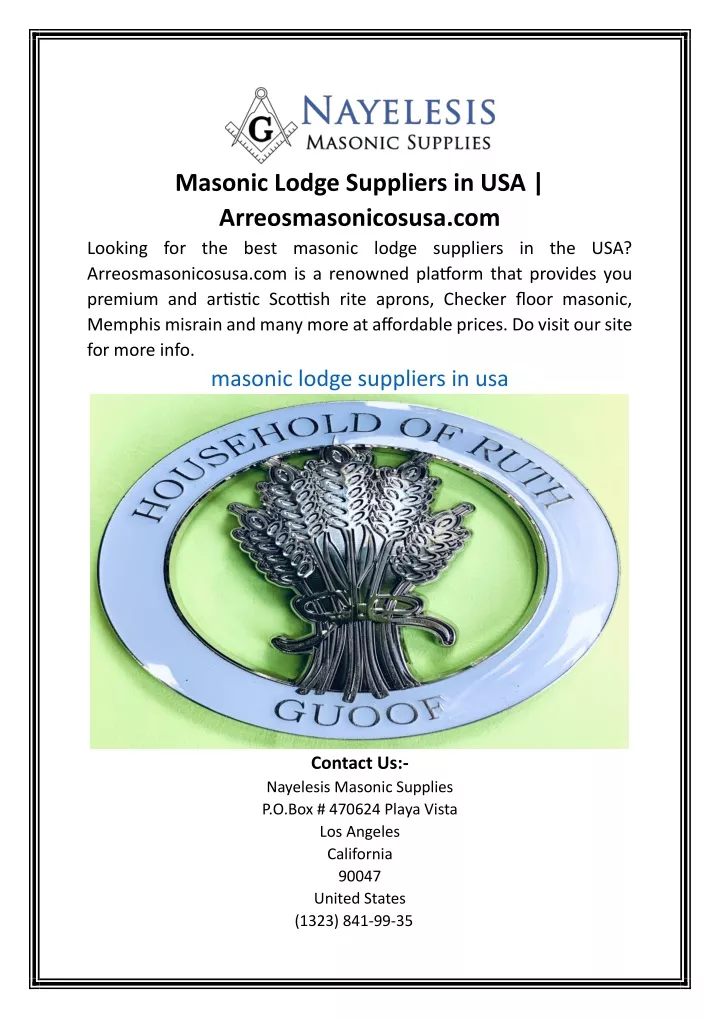 masonic lodge suppliers in usa arreosmasonicosusa