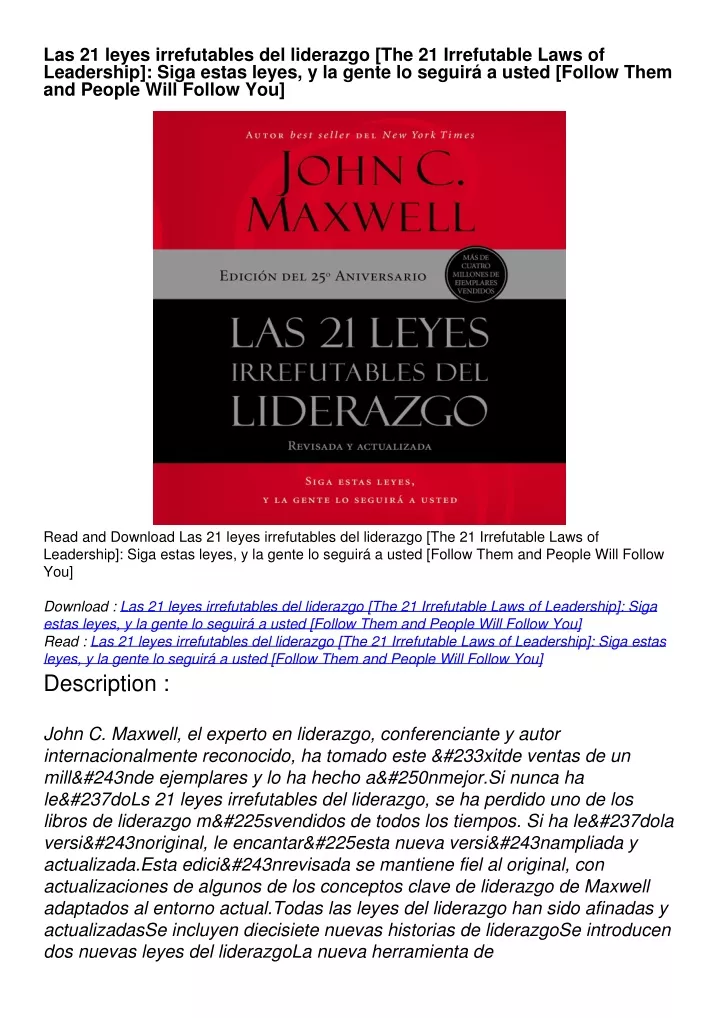 las 21 leyes irrefutables del liderazgo