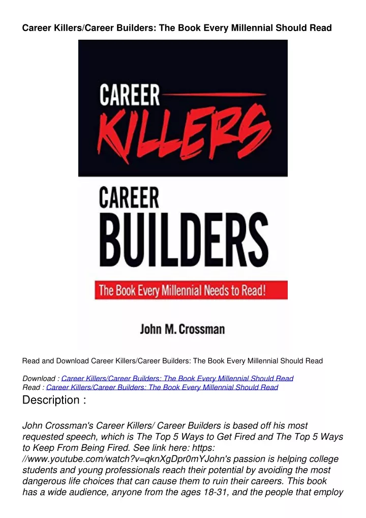 career killers career builders the book every